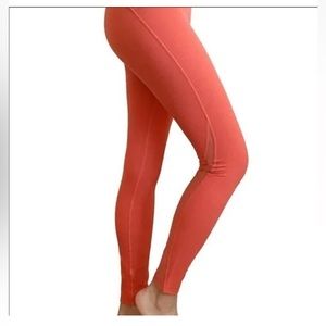 Lululemon Womens size 8 Train Times 25" Leggings Orange Poppy Coral Ankle Short